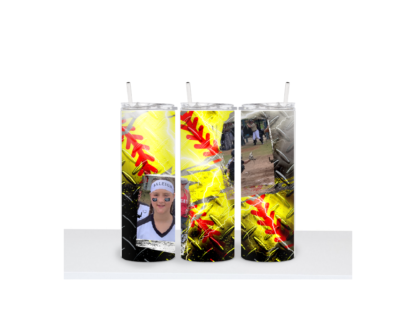 Grunge Softball With Custom Pictures Tumbler